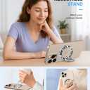 LISEVO Phone Ring Holder Compatible with MagSafe - Magnetic Cell Phone Grip Magnet Removable Finger Ring Grip Stand Cute Girly Kawaii White Unique Design for iPhone 17 Pro Max 16 15 14 13 12 Series