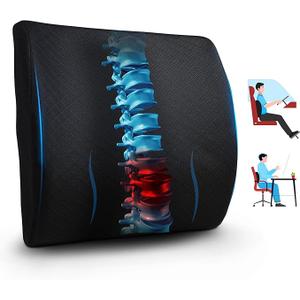 EcoNour Lumbar Support Pillow for Car and Office Chair – Improve Sitting Posture & Back Pain Relief, Memory Foam, Adjustable Straps Car Back Support, Lumbar Pillow Back Support for Office Chair & Car