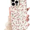 2 x NITITOP Compatible with iPhone 16 Pro Max Case Cute Flower Women Girls Floral Rose Design Vintage Shockproof Soft Girly Slim TPU Fashion Protective Phone Cover - Pink