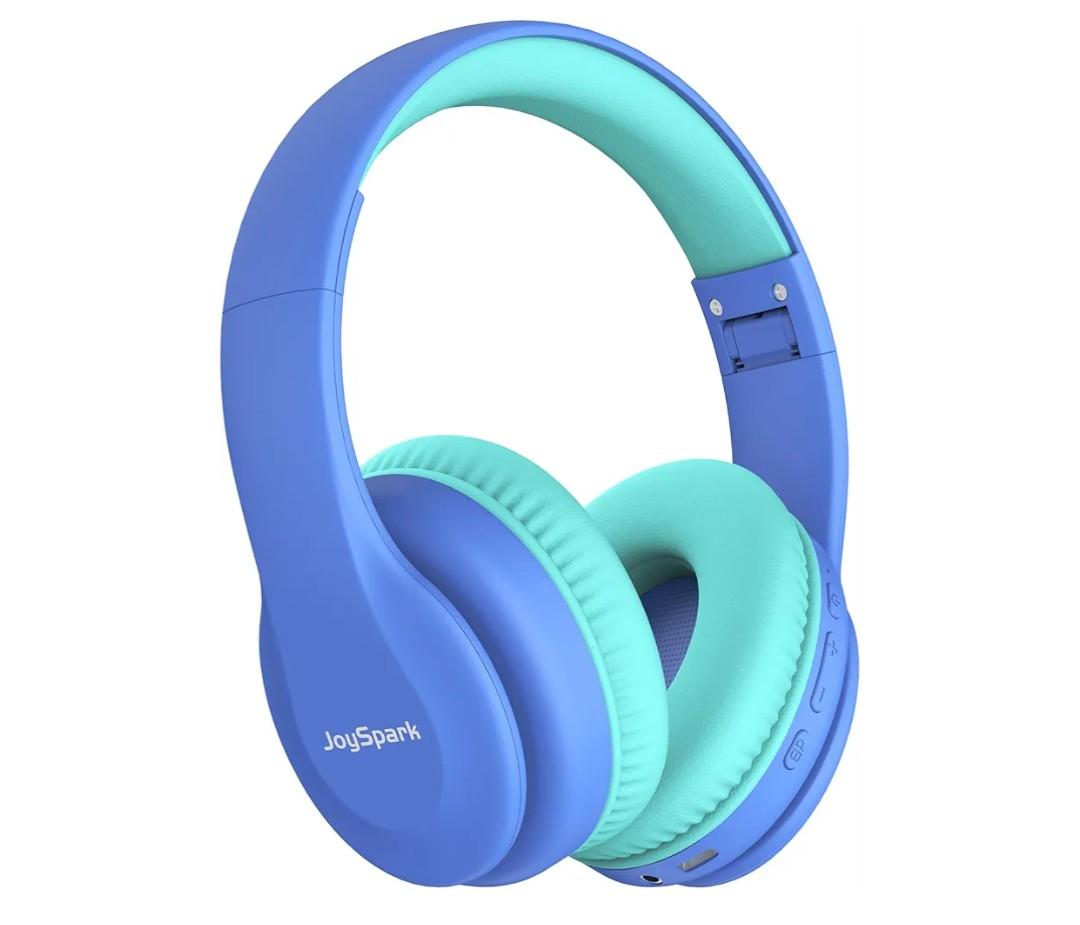 Kids Bluetooth Headphones, Lightweight Wireless Headphones for Kids, 85/94dB Volume Limited, 60 Hours Playtime, Bluetooth 5.3, Over-Ear Toddler Headsets with Built-in Mic-Blue