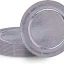 Silver Disposable Paper Charger Plates - 13" (Pack of 20) - Perfect for Weddings, Birthdays, Anniversaries & More