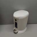 simplehuman 6 Liter / 1.6 Gallon Semi-Round Bathroom Step Trash Can, White Steel