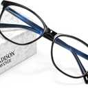Madison Avenue Blue Light Blocking Glasses Anti Eyestrain UV Glare Blue Light Glasses for Women TV Phone Computer Gaming Eyeglasses (Black)