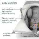 UPPAbaby CozyGanoosh for Aria and Mesa Infant Car Seat Carriers/Ultra-Plush, Weather-Proof/Light Grey