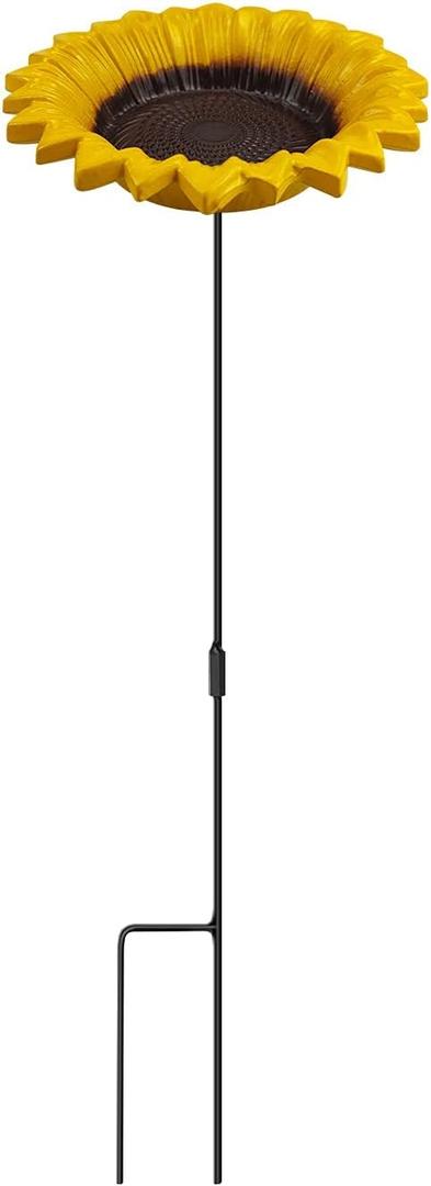 MIXXIDEA Sunflower Bird Feeder Baths for Outdoors Small Stick into Ground Cute Tray Feeders for Outdoor Garden Decoration Baths for Bird Lovers