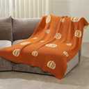 QQP Soft Burnt Orange Throw Blanket for Couch,Cute Microfiber Reversible Fluffy Pumpkin Halloween Throw Blanket,50X60In Lightweight Outdoor Travel Blanket.Caramel