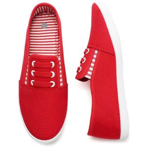 kufeiti Women's Canvas Slip On Shoes Sneakers for Women Fashion Comfortable White Black Elastic Sneakers for Women 9