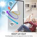 HIDBEA One Way Privacy Window Film, Daytime Privacy Sun Blocking Anti UV Reflective Window Film Heat Control Static Cling Window Tint Film for Home and Office, Silver, 29.5 x 78.7 Inch