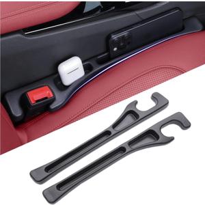EnzeroTools Car Seat Gap Filler, 2-Pack No-Drop Seat Side Gap Seam Filler Organizer with Phone Holder, Universal Fit Fill The Gap Between Seat & Console, Perfect for Car, SUV, Truck, Black