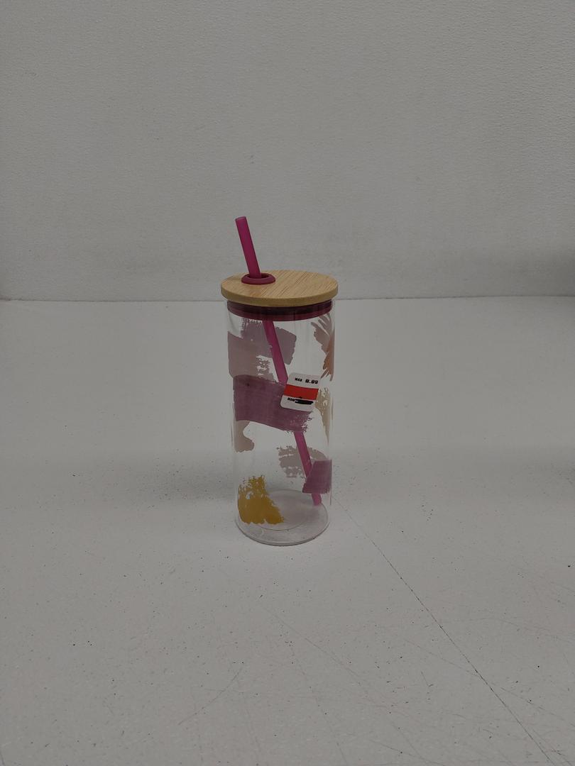Multi-function Glass Cup with Lid Transparent Juice Tumbler with Straw for Cold Beverages for Home Cafes and Parties 20 oz