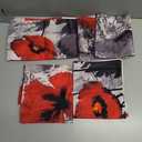 Black Red Flower Pillow Covers Love Pillow Covers Decorative Linen Square Throw Pillow Covers Couple Cushion Cases Home Decor for Sofa Bedroom Car 18x18 Inch