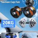 Dual Head Suction Cup Car Cooling Fan for Window Dashboard, 4000Mah Battery Powered Rechargeable USB Car Fans That Blow Cold Air, Cooler for Semi Truck Rv Van Tractor Cab Vehicles without Ac