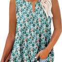 KISSMODA Tank Tops for Women Summer Sleeveless V Neck T Shirts Business Casual Outfits Flowy Tunic Oversized Clothes (L)