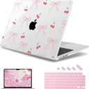 May Chen Compatible with M4 MacBook Air 15 inch Case 2025 2024 2023 A3241 A3114 M3 A2941 M2 with Liquid Retina Display & Touch ID, Plastic Hard Shell with Keyboard Cover - Bow