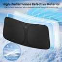 Windshield Sun Shade for Toyota RAV4 2019 2020 2021 2022 2023 2024 2025 Custom Fit Sun Shield with Mirror CutOut, Blocks Heat & UV, Foldable with Storage Pouch - Toyota RAV4 Windshield Sunshade