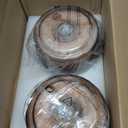 2 Pack 6.7'' Semi Flush Mount Ceiling Light,MidCentury Modern Ceiling Light Fixture,Brown Glass Lampshade Vintage Hallway Lights Fixtures,Wood Base Flush Mount Ceilings Lights【No Bulb Included】