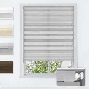 LazBlinds No Tools No Drill Cordless Cellular Shades, Light Filtering Honeycomb Shades for Home, Thermal Insulation Blinds for Windows, 34" W x 64" H, Grey