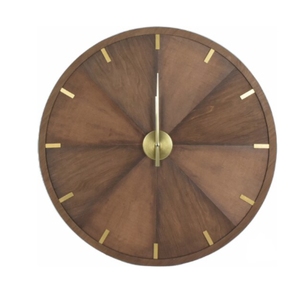 Crystal Art Gallery Round Wood Walnut Clock