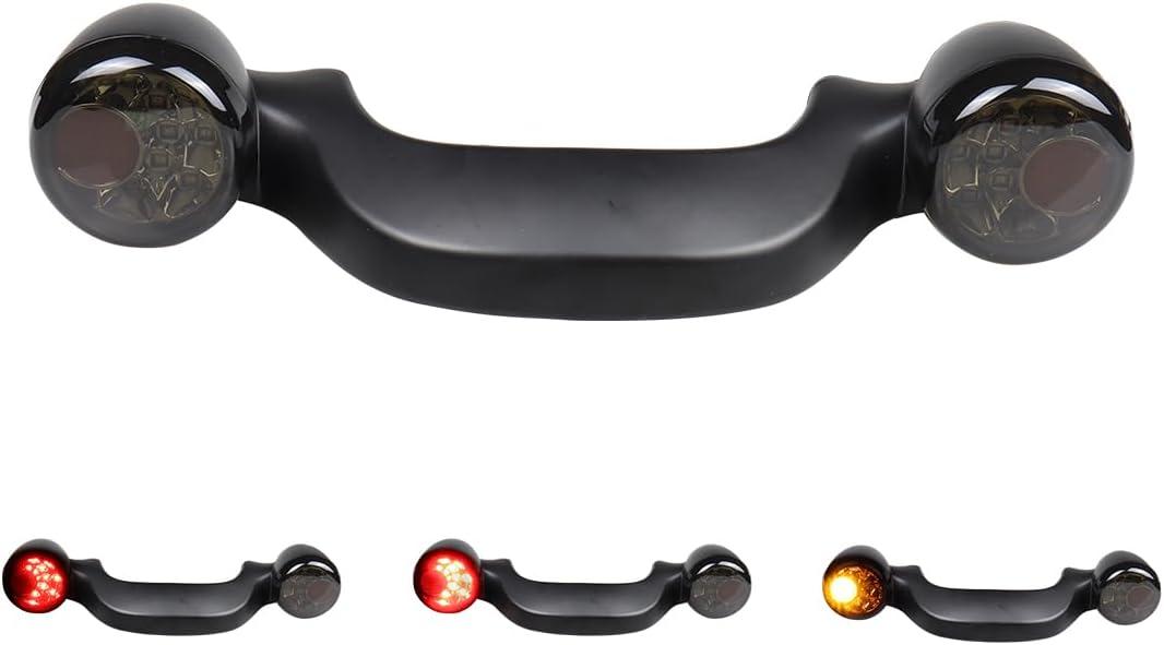 Rear Bullet LED Turn Signals Light Bar Integrated Turn Signals Motorcycle Brake Tail Lights Compatible with Harley Touring Road King Road Glide Special Electra Glide Heritage Softail (Black)