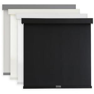 AOSKY Light Filtering Roller Shades Cordless Blinds for Windows, Free-Stop Shades with Valance, 99% Blackout, Thermal Insulated Fabric, UV Protection, Natural Woven Blinds（35" W x 72" H, Black）