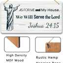 Inspirational Christian Wall Art Wood Sign - As For Me and My House We Will Serve the Lord Wood Sign Rustic Farmhouse Bible Verse Plaque, Religious Home Decor, Wedding & Housewarming Gift 12x6 Inch