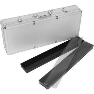 Empty Mahjong Game Set Case, Sliver Aluminum Protective Case with Mahjong Tiles Trays(Tiles not Included,2Pcs/Set), Plastic Trays with Lids, Mahjong Set Storage Box