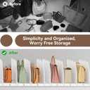 SOYO Adjustable Clear Purse Organizers for Closet, Acrylic Shelf Divider for Bag and Purse Storage, Clear Pocketbook and Handbag Organizer, Bookshelf Separator Organizers for House, Office Use, White