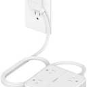 TESSAN Surge Protector Flat Extension Cord 5Ft, Flat Plug Power Strip with 4 Outlets 3 USB Ports (1 USB C), 900 Joules Protection, Multiple Wall Outlet Extender Suitable for Home Office Dorm, White