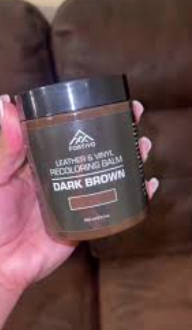 FORTIVO Leather Recoloring Balm With Mink Oil, Couch Repair Kit, Leather Dye And Restorer For Furniture