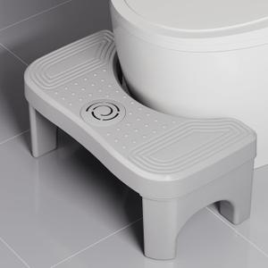 Toilet Poop Stool, 7" Height Squatting Potty for Adults, Toilet Stool Squat Adult, Portable Bathroom Pooping Foot Stool, Non-Slip Toilet Assistance Step Stool, Gray Legs (1 Pack)