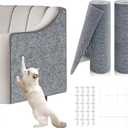 2 Pcs Total 78.8"x15.8" Cat Scratch Mat, Cat Scratch Couch Furniture Protector, Trimmable Self-Adhesive Cats Scratch Pads, DIY Cat Scratcher for Wall Protector and Covering Cat Tower (Light Grey)