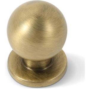 khtumeware 6 Pack Cabinet Knobs - 1 inch Vintage Brushed Antique Brass Drawer Knobs and Pulls for Kitchen and Dresser Drawers