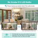 E12 LED Bulb Dimmable, 2700K Soft Warm White, 4W Equivalent 40W Candelabra Light Bulbs, AC120V, 400LM, Non Flicker, T4 E12 Base Light Bulbs for Chandelier, Ceiling Fan Lighting(5 Pack)