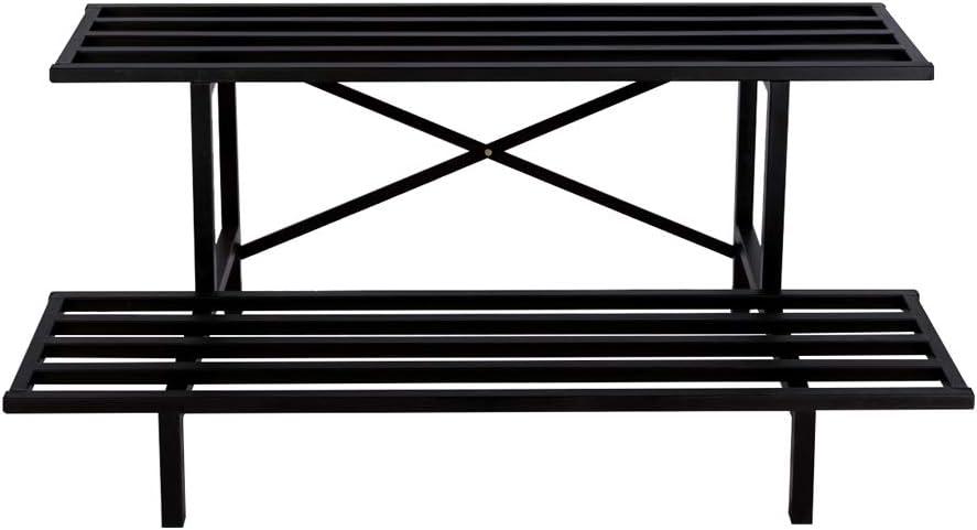 Zhongma 2 Tier Heavy Duty Metal Plant Stand Indoor & Outdoor 