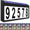 Solar Address Sign, Lighted Address Plaque Outdoor Waterproof, Illuminated RGBW Color Address Numbers, House Numbers for Home Street Mailbox Outside