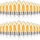 24 Pack Chandelier Light Bulbs 40W Equivalent, 330LM E26 Edison Bulb, Dimmable LED Light Bulb, 2200K Warm White, B11 Type, 4W, Ideal for Living Room, Bedroom, Dining Room