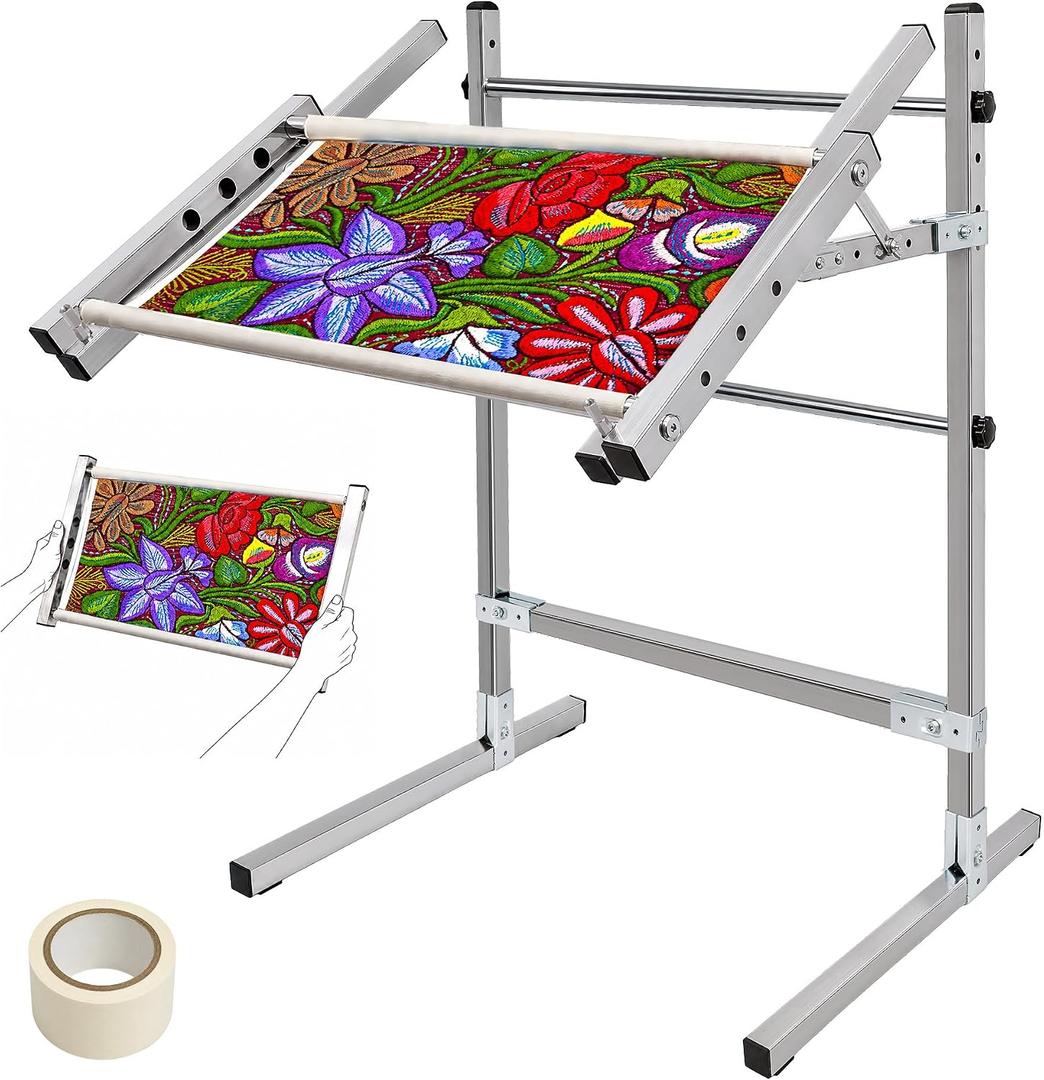 Stainless Steel Cross Stitch Floor Stand – Height & Angle Adjustable