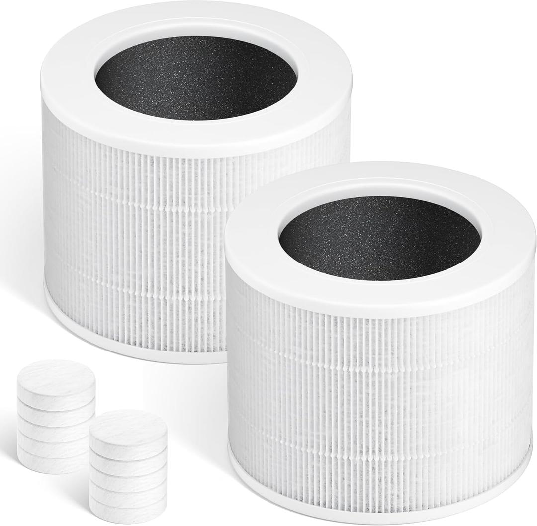 Core Mini Replacement Filter Compatible with LEVOIT Core mini-P Air Purifier, 3-in-1 Pre, H13 True HEPA, Activated Carbon Filtration System, Core Mini-RF, 2 Filter & 10 Fragrance Sponge，By Improvedhand