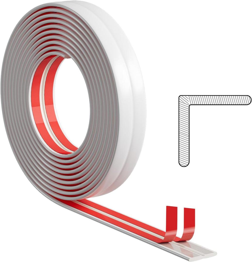 26 Feet Flexible Corner Protector Trim Molding 0.8 in Width Peel and Stick Molding 90 Inside & Outside Corner Guards Trim for Tile and Wall Edges Gaps, Furniture and Wall Repair-White