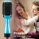 Beautimeter Blow Dryer Brush, Hot Air Brush One Step Hair Dryer and Styler Volumizer, 4 in 1 Negative Ionic Hair Styler with Oval Barrel for Smooth, Frizz-Free Hair Types, Blue & Black