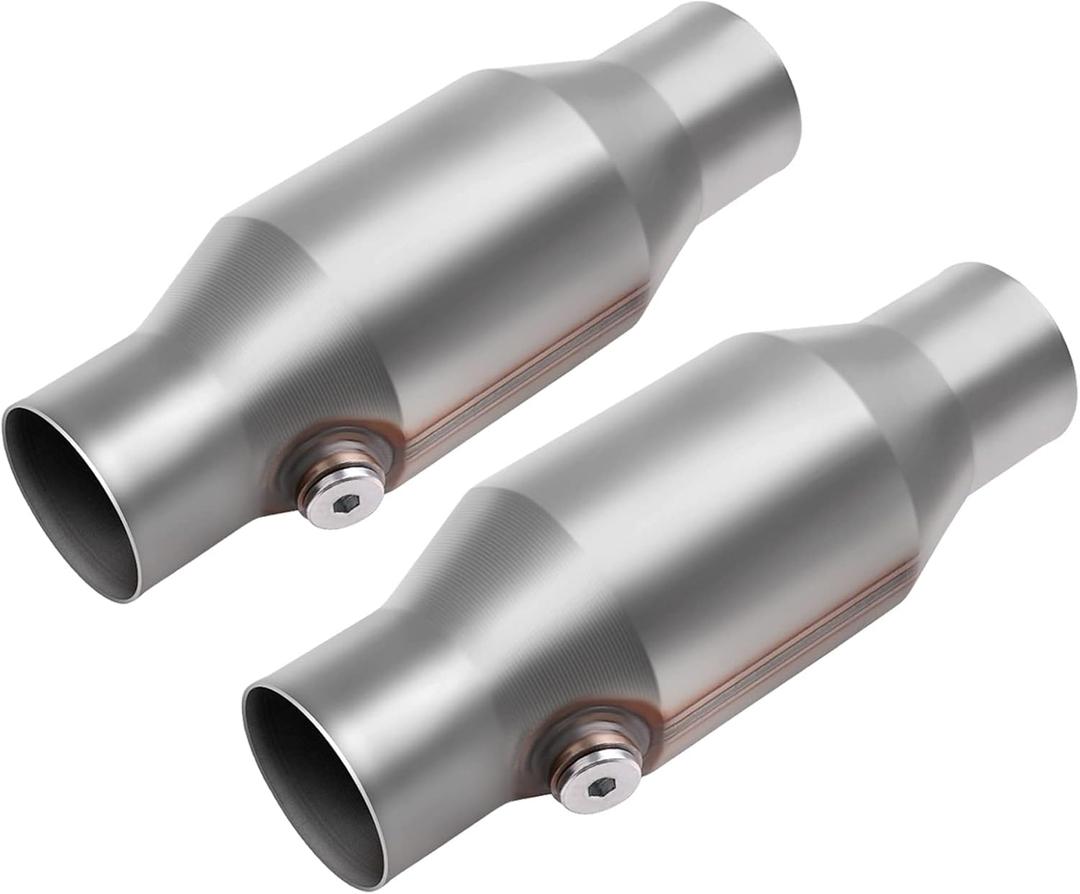 AUTOSAVER88 ATCC0011 [2 Pack] 2.5" Inlet/Outlet Universal Catalytic Converters (EPA Compliant)