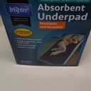 Inspire Waterproof Washable Mattress Pad, Quilted and Dark Colored to Hide Stains, Oversized 34"x 72" Adults and Kids Reusable Underpad for Incontinence