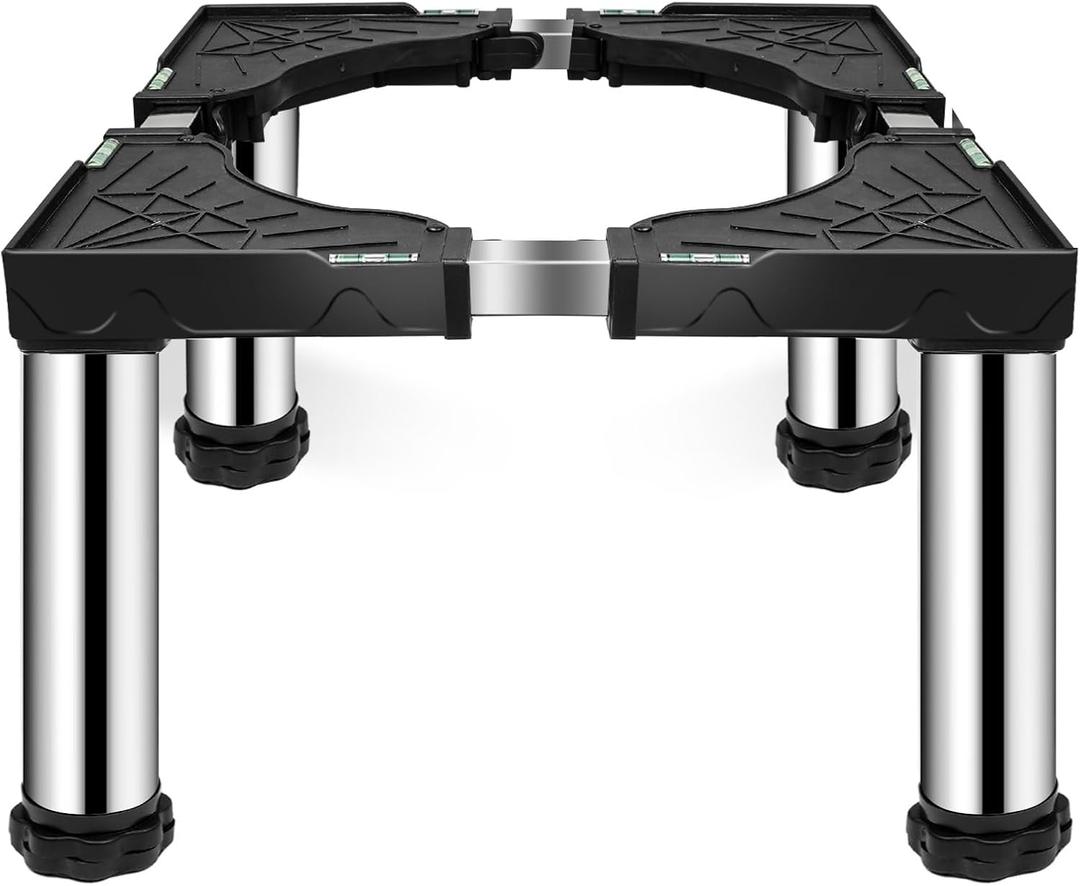 Mini Fridge Stand with 4 storage Feet (11.4"-12.6" High), Adjustable Base Tray Anti-Vibration for Mini Refrigerator Stand, Washing Machine Stand, Pedestal Dryer, Dishwasher AC, Max Load 340LBS