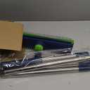 Floor Scrub Brush with Long Handle: 3 in 1 Heavy-Duty Floor Scrubber Brush with Squeegee for Cleaning Tile Bathroom Deck Kitchen Patio - Blue