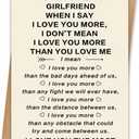 2 x I Love You More Valentines Day Card for Girlfriend, Valentine's day Gifts for Girlfriend (BT-144)