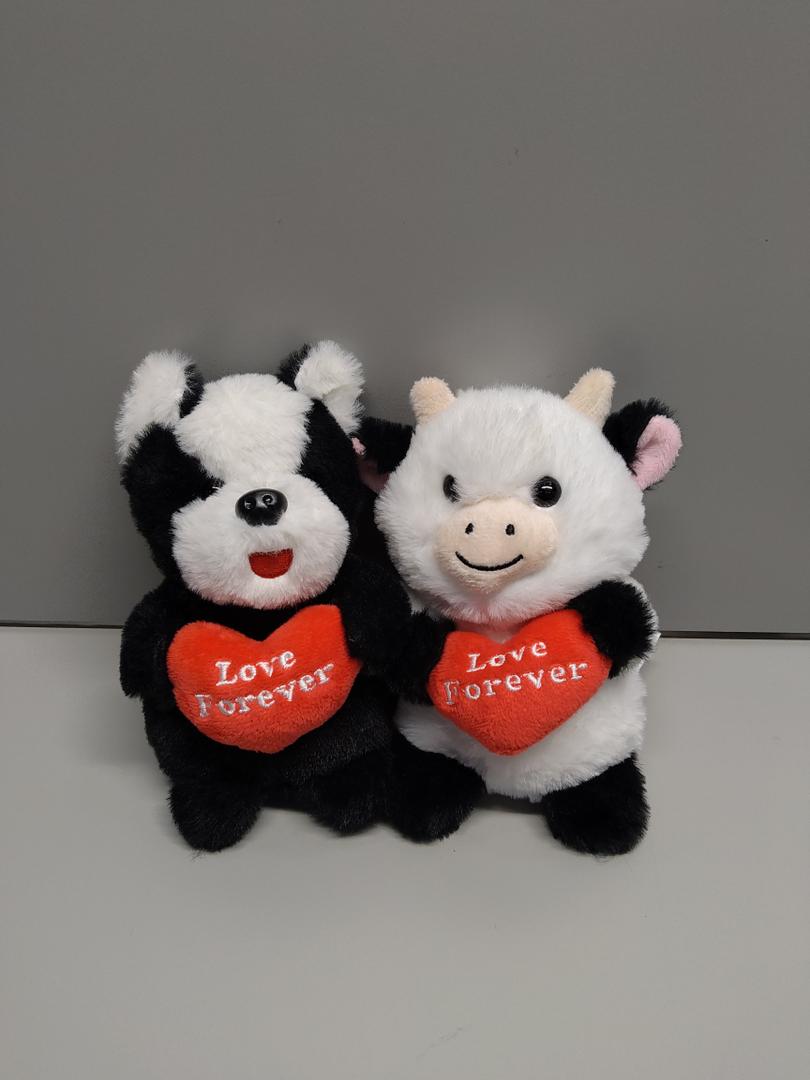 Plush Stuffed Animal Toy Love Forever Heart gift, Pack of 2.