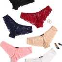 Avidlove Women Floral Lace Panties Sexy Hipster Underwear Cheeky Bikini Panties V-Shape Waistband Tangas (XX-Large, 6 Pcs-1)