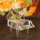 ELLDOO Crystal Music Box, Mechanical Clockwork Decorative Piano Musical Box,Transparent Piano Ornament Romantic Gift for Girl Women (Tune: for Elise)