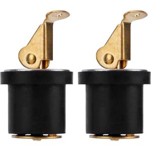 2pcs Brass Boat Drain Plugs, 7/8 Inch Deck and Baitwell Bait Well Plug with Snap Handle Livewell Live Well Drain Plug for Marine Kayak Yacht Fishing Boating Boats Accessories