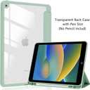 Cute Spooky Ghost for iPad Air 11" M3(2025)/M2(2024),iPad Air 5th/4th Gen 10.9" Halloween Spirit Clear Hard Back Hybrid Case,with Pencil Holder Trifold Stand Tablet Cover for Women